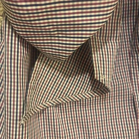 Anthropologie ruffled puff sleeve blouse gingham print bow tie belt small - Picture 10 of 11